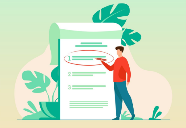 Checklist showing simple process steps